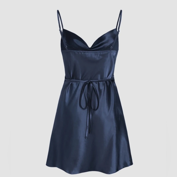 Navy Satin Dress - brand new with tags - Picture 2 of 4